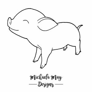 A happy piglet! Although this piggy is sold, I'd be more than happy to draw your very own animal companion :)