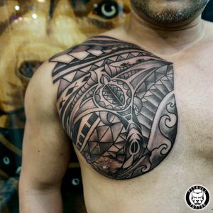 Polynesian Tattoo #PolynesianTattoos #polynesiantattoo #polynesian #tattoooftheday #tattoo #chest #chesttattoo 