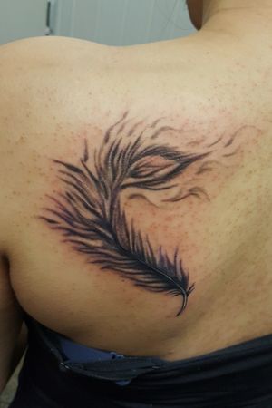 #feather #feathertattoo #phoenixfeather #blackandgreytattoo #blackandgrey #tattoo #tatuaje #ink #inked #girlswithtattoos #girlswithink 