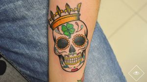King skull Neo Traditional Tattoo