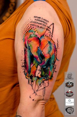 Done by Misterelectrum Jeroen - Guest Artist #tat #tatt #tattoo #tattooart #tattooartist #color #colortattoo #elephant #elephanttattoo #beautifultattoo #ink #inked #inkedup #inklife #inklovers #amazingink #amazingtattoo #arttattoo #armtattoo #art #bergenopzoom