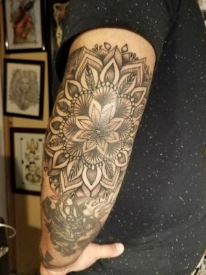 Mandala on the elbow tattoo