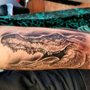 Crocodile forarm tattoo