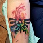 Water color zelda triforce tattoo