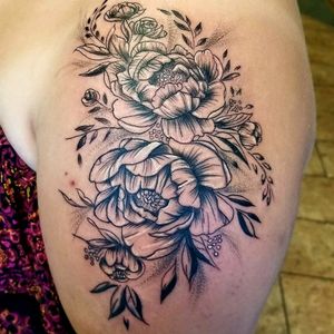 Her first tattoo abstract flowers