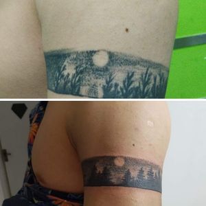 Before and after a rework. Before not by me. #china  #CoverUpTattoos 