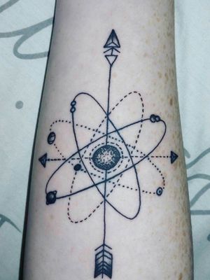 #atom #compass #science #geometric #linework #planets 