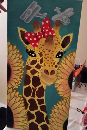 Painting I did for my girlfriend #giraffe #painting 