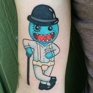 Custom Mr Meeseeks  clockwork Orange Rick and Morty Tattoo by Bailie Waters 