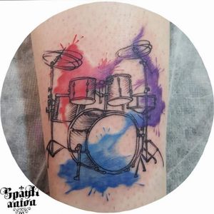 Colorful dream of drum. #tattoo #tattoos #ink #inked #tatted #instatattoo #bodyart #art #design #instaart #tattooed #tattoist #lineworktattoo #sketchtattoo #watercolortattoo #drumtattoo #musictattoo #amazingink #tattedup #inkedup #blxckink #tattrx #tttism #blackworkers #blacklinetattoo #lineart #worldfamousink #ezpen #ezfilterv2 #linetattoos