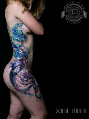 #watercolor #watercolortattoo #mermaid  