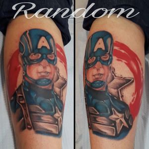 Full Color Captain America tattoo #comicbooktattoo #comicart #captainamerica #marveltattoos #dctattoos #imagecomics #fullcolortattoo #colortattoo #coloradoartist #comicartist 