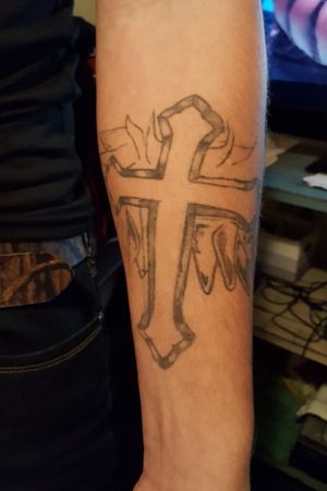 First tattoo, beginning of my inked up timeline. Homemade obviously but the transfermation is dope