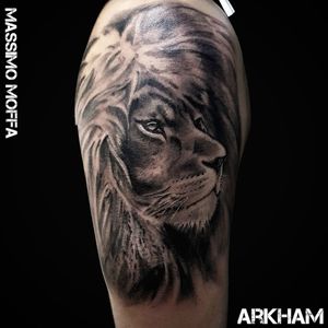 Realistic Lion - Black and Grey Tattoo-