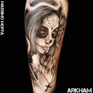Santa Muerte -Black and Grey Realistic Tattoo-