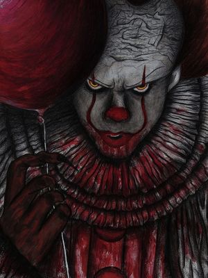 #drawing #clown #clowntattoo #painting #madebyme #horrorart #Pennywise 