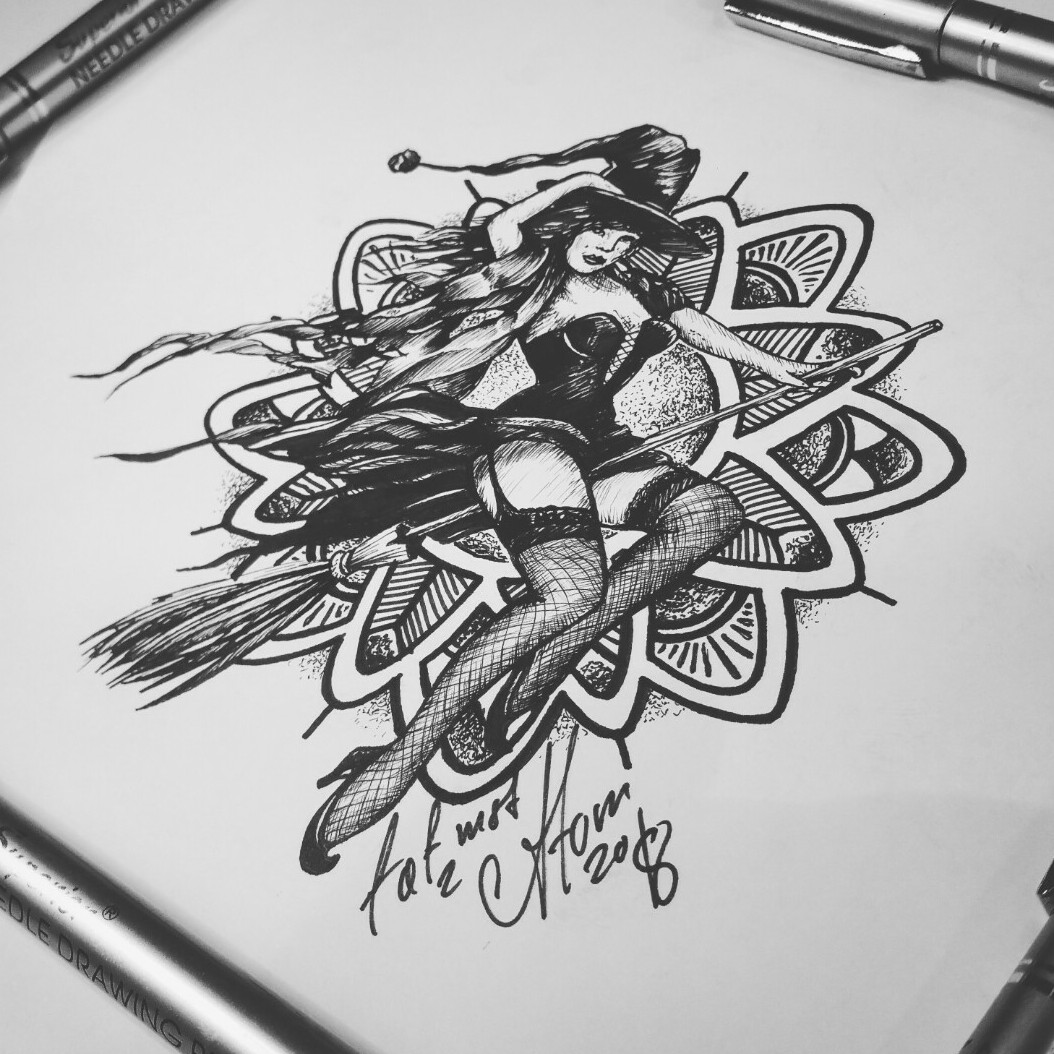 Tattoo uploaded by Вадим • Тату эскиз - На Шабаш. Эскиз нарисован за тричаса лайнерами ForDrawing и Superior. Тату мастер Вадим. Студияхудожественной татуировки и пирсинга Evolution. www.evotattoo.ru.Тел./WhatsApp: 8(925)5143553. #tattoo #