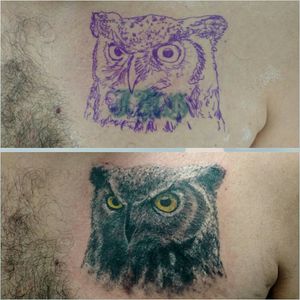 #CoverUp #Owl #blackandgrey #tattoo #JeezCBA #BuenaVidaTattoo #Cordoba #Argentina