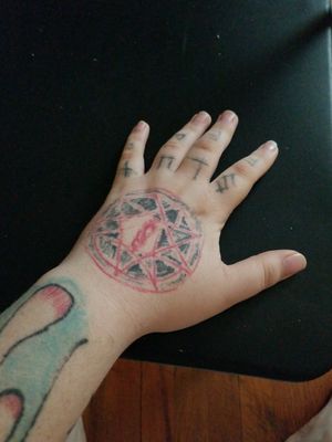 An old tattoo that needs retouching and possibly some cover artwork. It was originally a Slipknot tattoo and it faded out over the years and I could use some help fixing it up again and made it better with a few ideas I have in mind. It was done by a pro artist in Texas but not sure if she's still doing sessions.