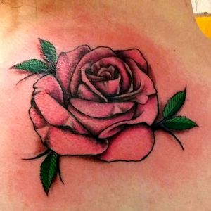 Rose tattoo by resident artist Tony Roberts#tattoo #color #tattooartist #scaredskinstudios #eternalink #kingpintattoosupply 