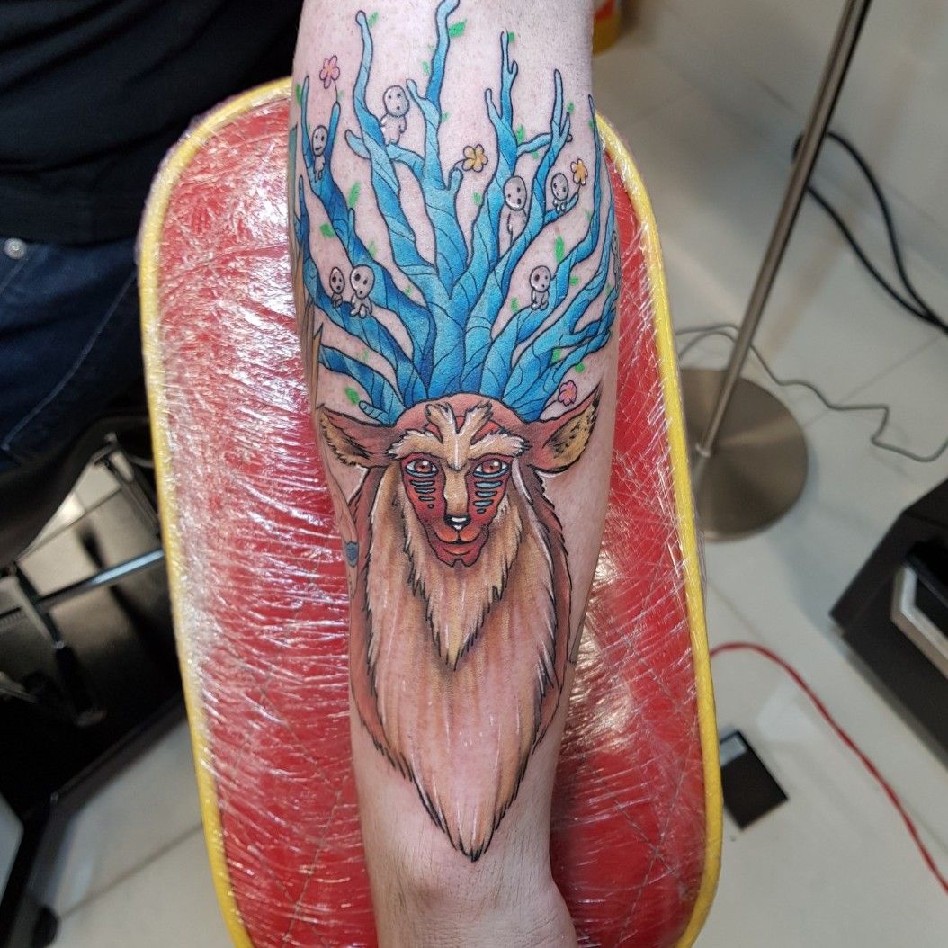 Princess Mononoke Forest Spirit Face Tattoo