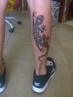My tattoo ^^ #gecko #geckotattoo #maoristyle #maoristyle 