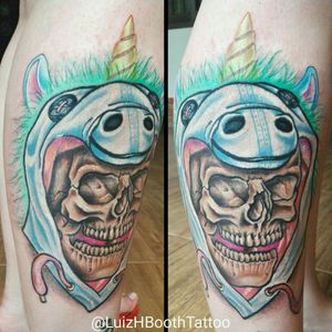 #skull #caveira #coloredtattoo #colorida #unicorn #unicornio #fun #realism #realismo #caveiracolorida #LuizHBoothTattoo #LuizHenriqueBooth 