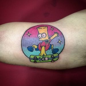• ⛸️ •#bart #simpsonstattoo #Simpsons #tattooapprentice #tattoo #tattoos #tattooedgirls #skateboard #skateboarding #skate