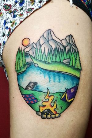 • lake • #lake #mountains #mountain #landscape #landscapes #landscapetattoo #tattoo #tattoos #tattooapprentice 