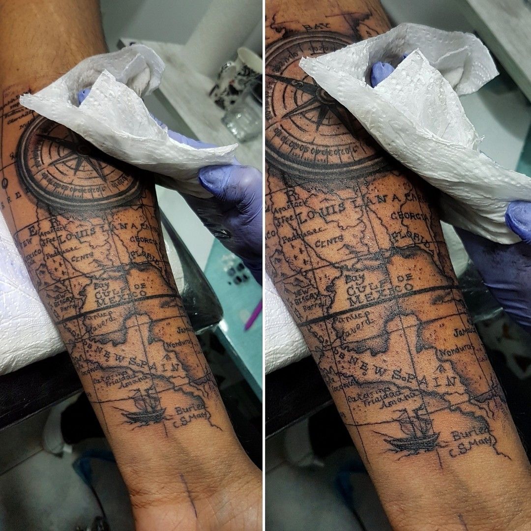 Matching compass rose tattoos  Tattoogridnet