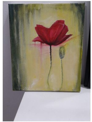 Poppy, acrilic painting , for sale 