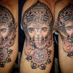 Ganesh tattoo #ganeshtattoo #hindutattoo #ohmtattoo #greywash #elephanttattoo 