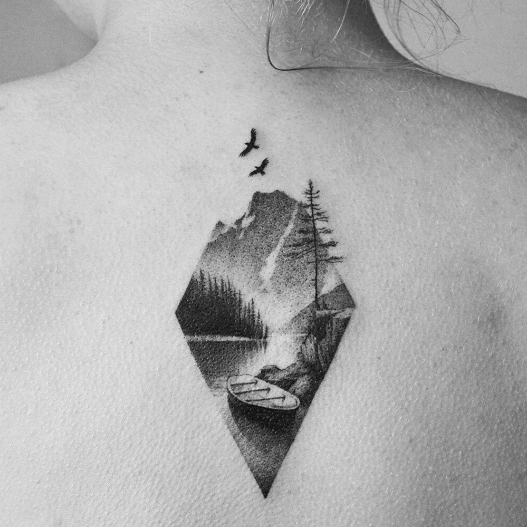 Nature tattoo mountains and pine trees  Moutain tattoos Mountain tattoo  Tattoos