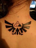 Girlfriends new Zelda tattoo #Zelda #zeldatattoo #zeldatriforce #TriForce #Courage #neck #necktattoo 