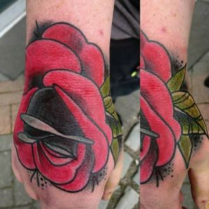 Neotraditional Hand Rose 