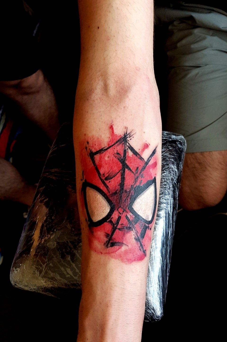 My SpiderMan tattoo done by Paige Unfeigned at Extraterrestrial Ink in  Colorado Springs Colorado xpost rSpiderman  rtattoos