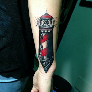 Lighthouse tattoo! #tattooartist #tattooaddict #tattooitaly #coverup #coveruptattoo #faro #lighthouse #lighthousetattoo #eyetattoo #traditionaltattoos #traditionaltattoo 
