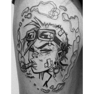 Tank girl! Ilustración: Jamie Hewlett con algunas modificaciones. Tatuaje: @samfarfan :D #jamiehewlett #tattoo #tatuaje #tankgirl #tankgirltattoo #tattooed #tatuajemadrid #madrid #españa #blacktattoo #black #linetattoo #lines #ink #inked #inkaddict #blacktattoo #blacktattooart 