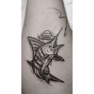 By @Samfarfan  #tatuaje #tattoo #tattooed #fishing #fishtattoo #ink #inked #tattooed #pezespada #sketch #sketchtattoo #marlin #marlintattoo #marlinfish #black #blacktattoo #blacktattooart 