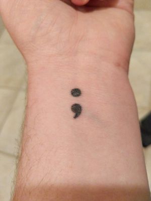 Small semi colon tat done by Tim over at Still Life Tattoo, absolutely love it!