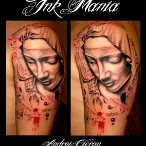 La Pieta tattoo#religioustattoo #portait #realistic  #radiantcolors #andreicioran #inkmaniatattoosalon