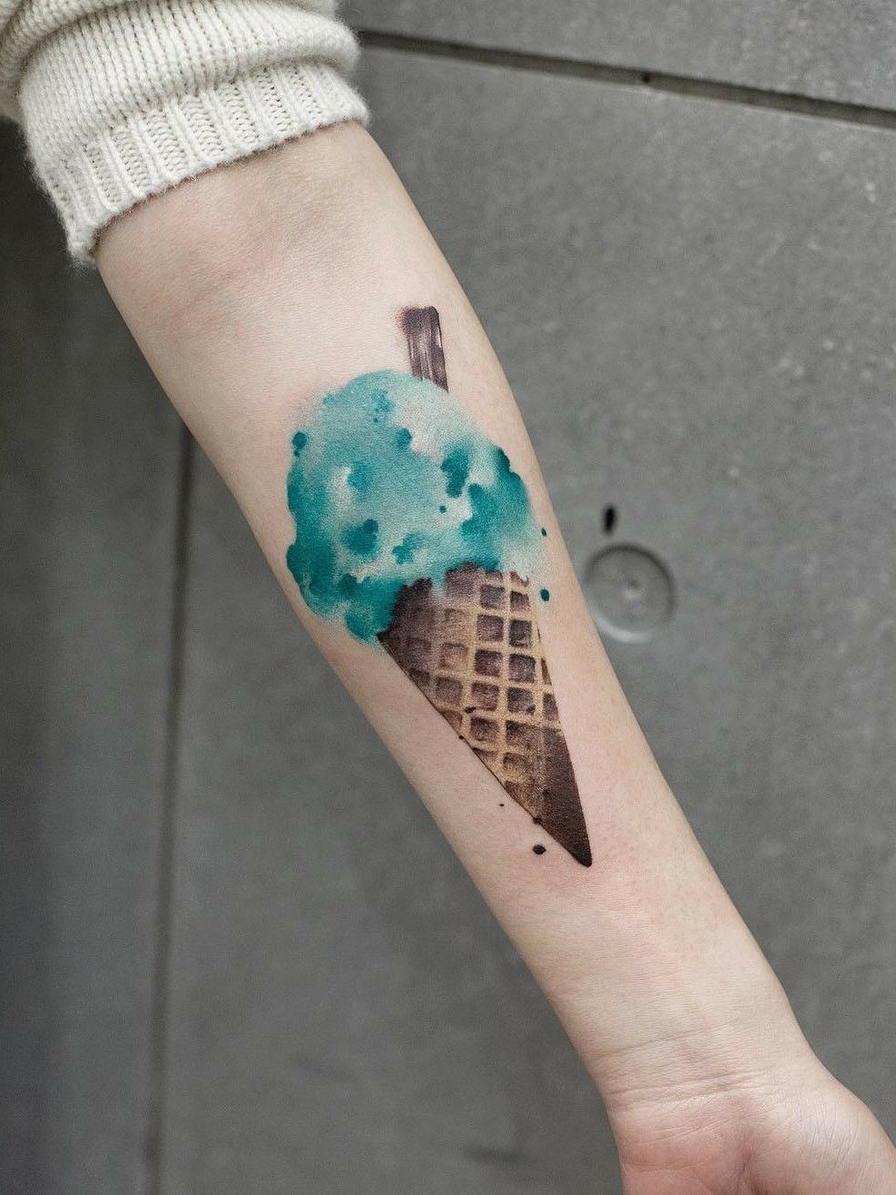 Tattoo uploaded by Tattoodo  Small ice cream tattoo by Pureum tattoo  pureumtattoo pureum icecream dessert cute  Tattoodo