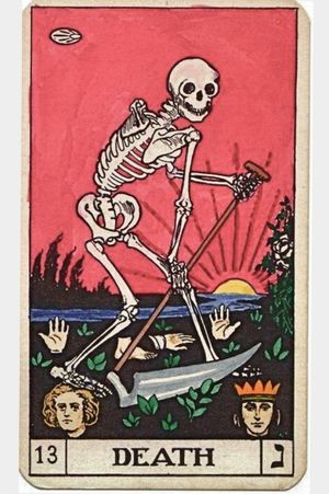 Death Tarot Card #color #skeleton #death #tarot #cards #mine #Resurrection #ending #beginning #fresh 