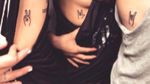 Friend tattoos! #sign #hand #friends #3 #small #cute #peace #love #rock #blackandgrey #yesplease #ribs #sideboob #armpit 