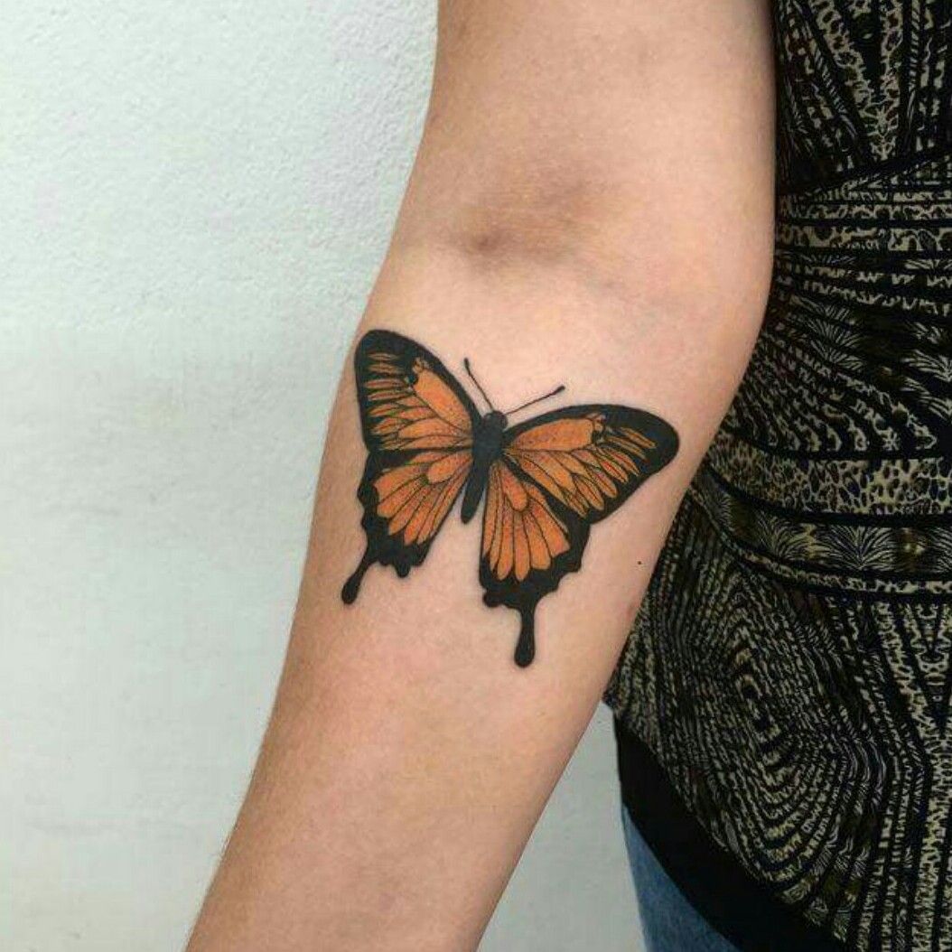 Tattoo uploaded by giugiu  butterfly butterflytattoo borboleta orange  details  Tattoodo