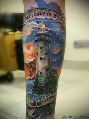 Художественная татуировка на ноге - маяк. Работа сделана тремя сеансами, по 4 и 3.5 часа каждый. Одно из самых моих любимых направлений в татуировках - цветной реализм. Тату мастер Вадим. Пигменты от Intenze. Студия художественной татуировки и пирсинга Evolution. www.evotattoo.ru. Тел./WhatsApp: 8(925)5143553. #tattoo #tattoos #lighthouse #liggthiuse_tattoo #tattoo_studio #realism #тату #татуировки #цветные_тату #тату_маяк #татуировка_маяк #тату_реализм #сделать_тату #художественные_татуировки #тату_студия #тату_салон #тату_мастер_вадим @tat2atom