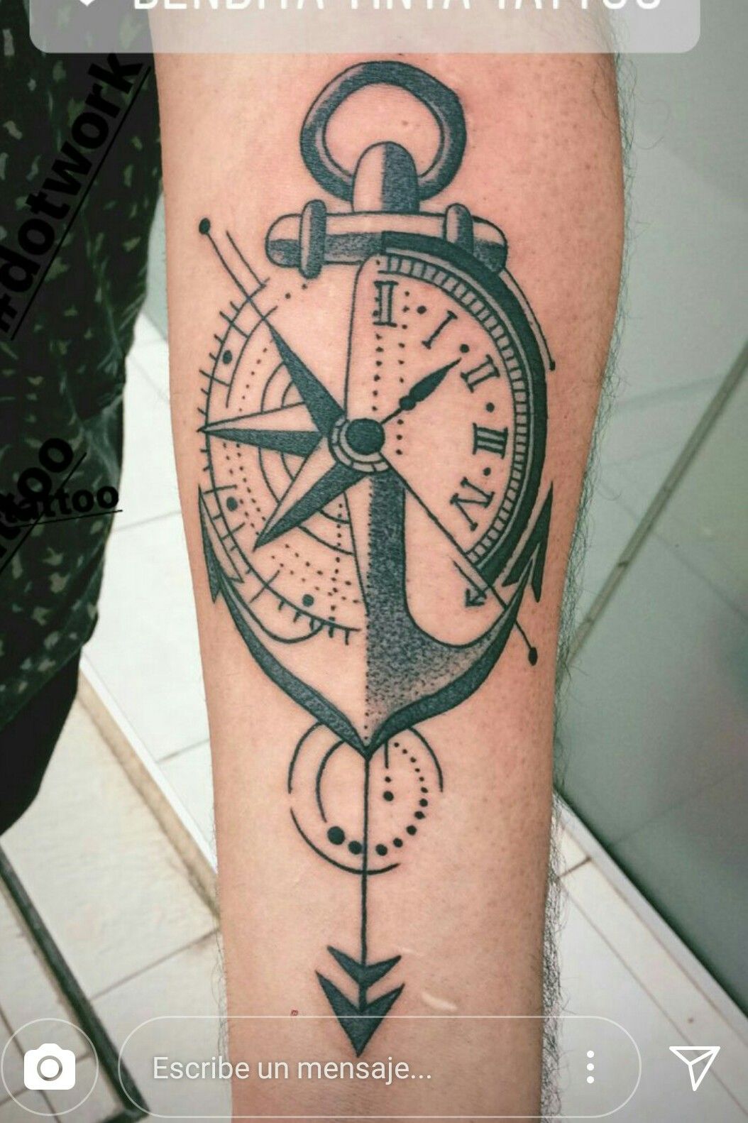 Tattoo uploaded by Laloo Sanabria • #Ancla #brujula #reloj