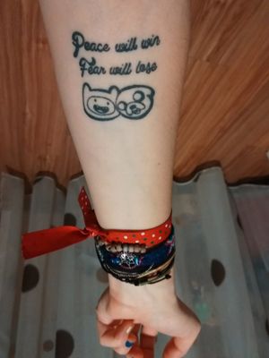 Life is an adventure full of pretty songs and deep thoughts (Adventure Time combined with lyrics from Car Radio by Twenty One Pilots) #twentyonepilots #twentyønepiløts #peace #fear #lyrics #lyricstattoo #adventuretime #finnandjake  