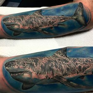 Shark and detail  #sharktattoos  #shark #sharktattoo #tattoooftheday #animal #wildlife #jaws #sharks #realism #realistic #realismo #tattoooftheday #tattooart #realismtattoo #realistictattoo
