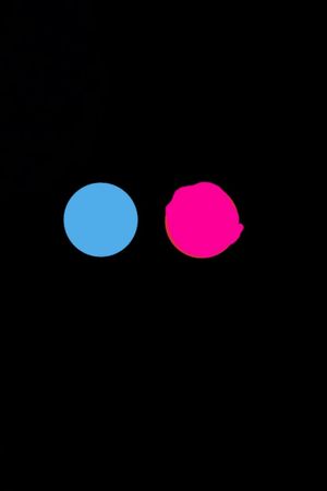 A blue and pink dot side by side- to represent my father and I 